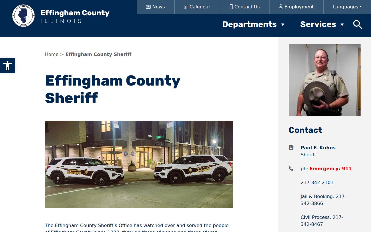 Effingham County Sheriff contacts and FOIA instructions