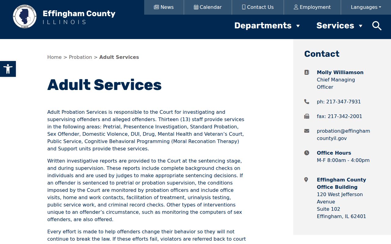 Effingham County arrest history adult court programs