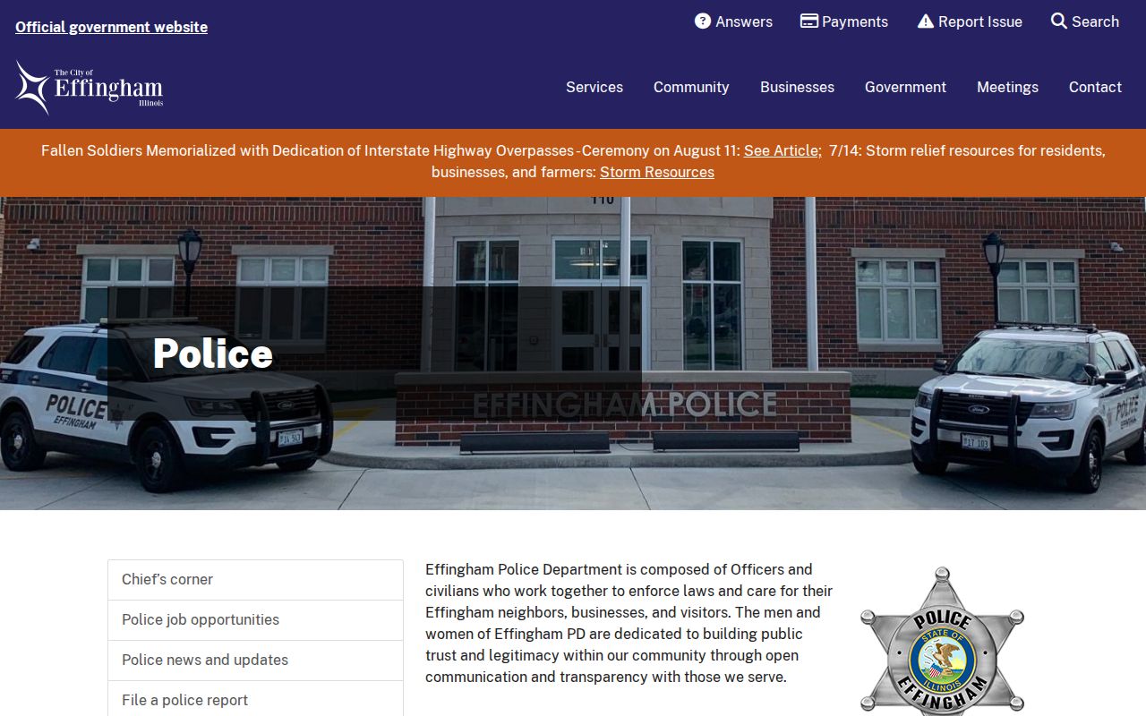 Effingham County arrest history Effingham Police page